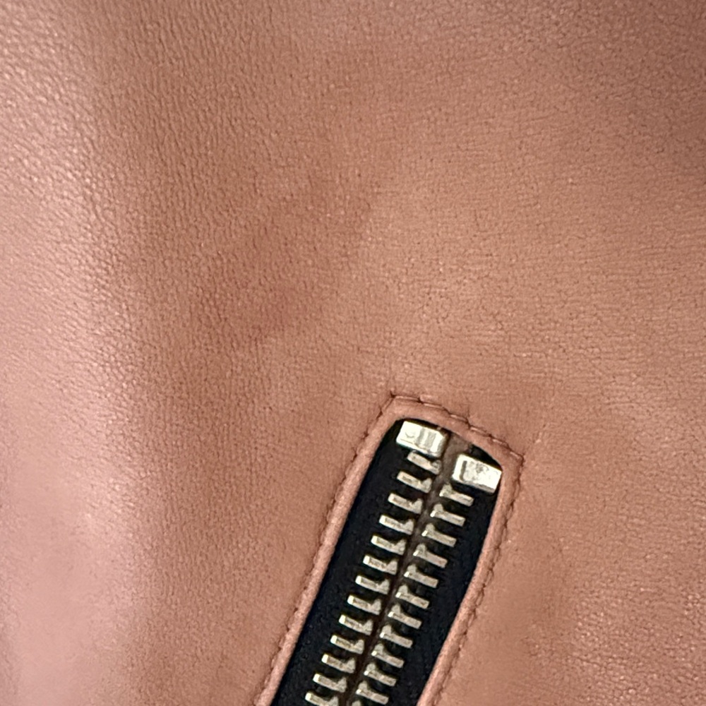 AllSaints Women's Leather Moto Jacket in Dusty Rose Brown - Picture 4 of 4